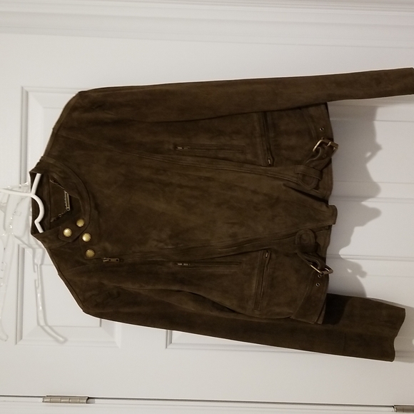 Lauren Ralph Lauren Jackets & Blazers - Ralph Lauren Brown Suede Zip Jacket